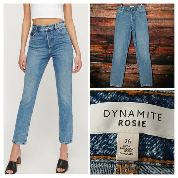 Dynamite Denim Rosie Jeans Size 26 Ultra High Rise Button Fly Slim Leg - Picture 1 of 10